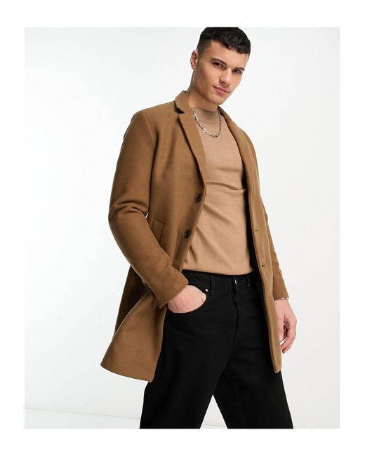 Jack & Jones Premium Wool Overcoat in Green for Men | Lyst