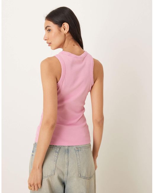 JJXX Pink Patch Ribbed Vest