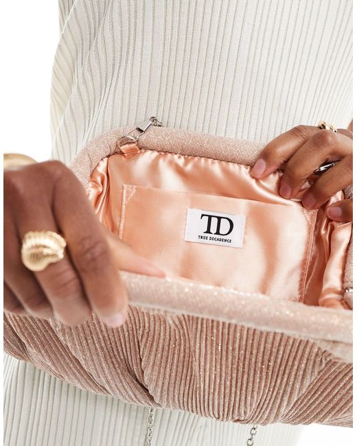 True Decadence Pink Shimmer Clutch Bag