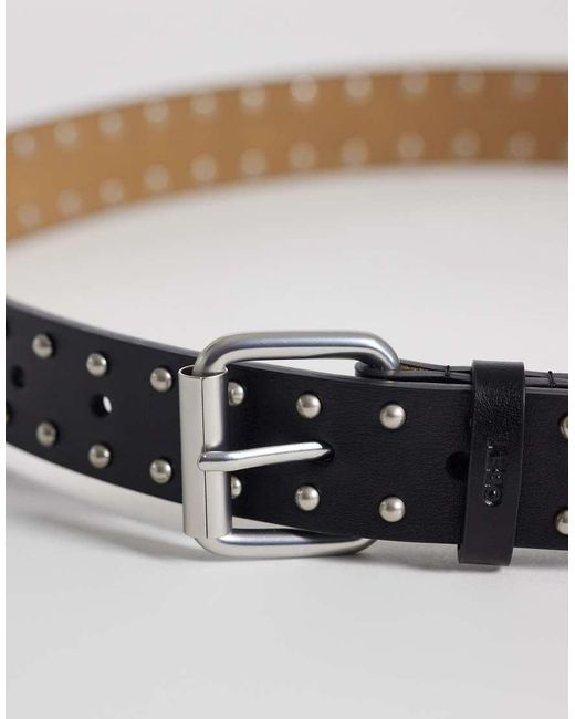 Obey Gray Mini Dome Studded Belt for men