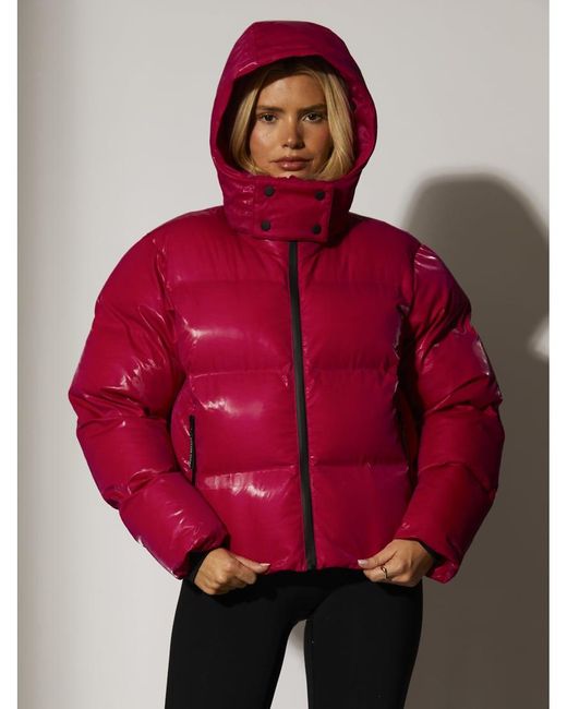 South Beach Red Padded Hooded Ski Jacket