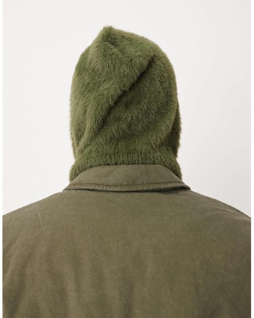 ASOS Green Knitted Eyelash Hood for men
