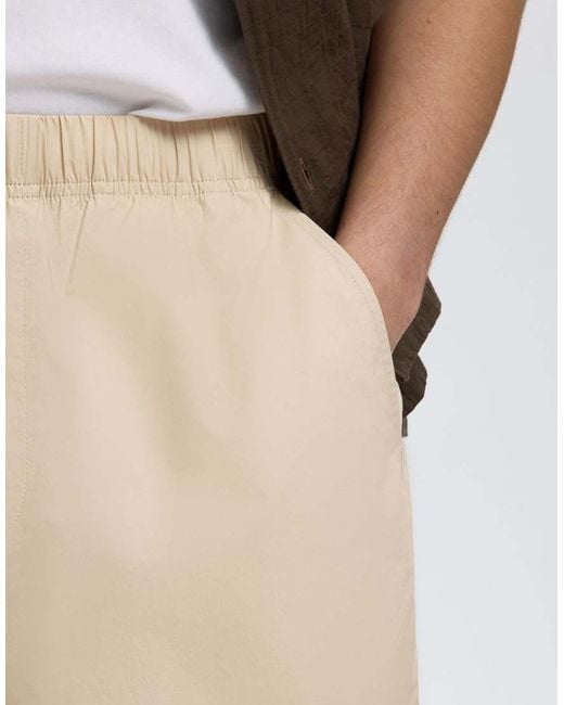 SELECTED Natural Cotton Poplin Drawstring Short for men