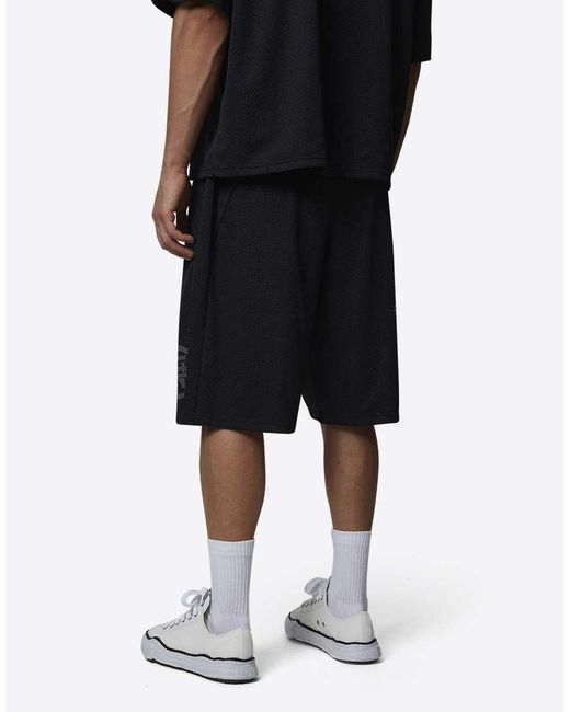 Good For Nothing Black Monogram Double Layered Mesh Jersey Shorts for men