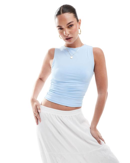 Pull&Bear Blue Polyamide Sculpt Racer Singlet