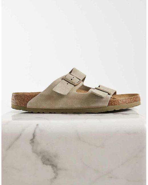 Birkenstock Natural Arizona Suede Sandals