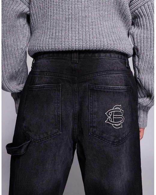 Courtside Gray baggy Carpenter Jeans for men