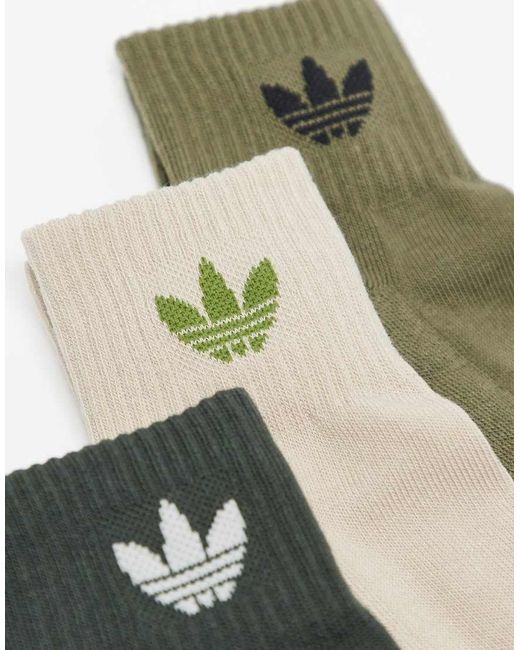 Adidas Originals Multicolor Adicolor Trefoil 3 Pack Of Ankle Socks