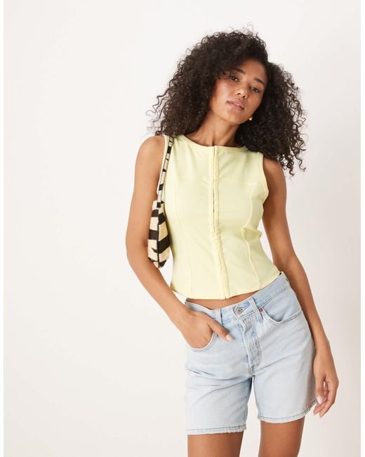 ASOS White Sleeveless Button Down Top