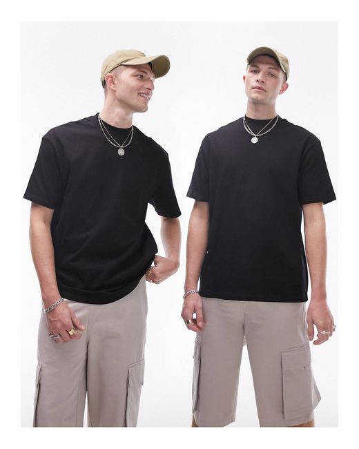 Topman White 2 Pack Oversized Fit T-shirt for men