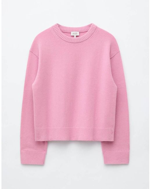 & Other Stories Pink Wool & Cotton Blend Crew Neck Jumper