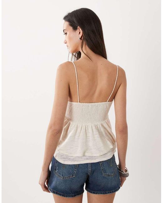 Miss Selfridge White Festival Sequin Detail Babydoll Cami Top