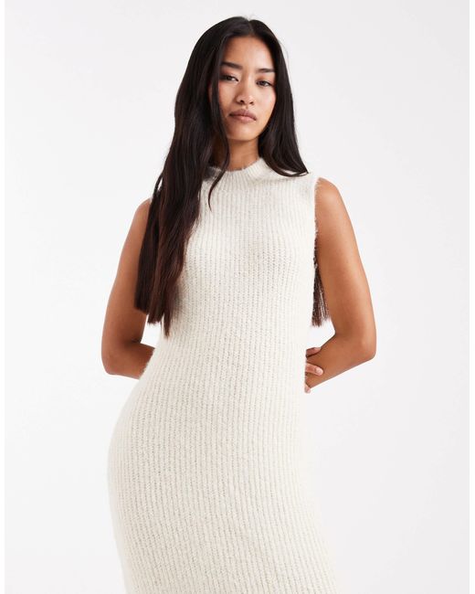 4th & Reckless White – ärmelloses, hochgeschlossenes maxi-pulloverkleid