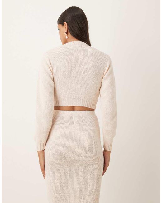 NARRATED Natural Cropped Cardigan