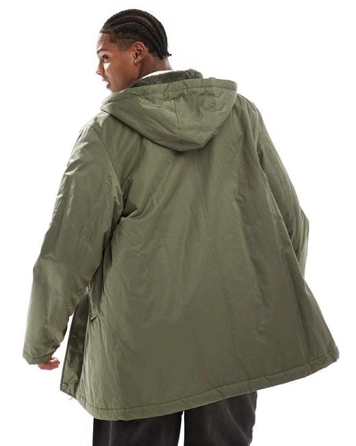 ASOS Wadded Borg Lined Parka in Green for Men Lyst UK