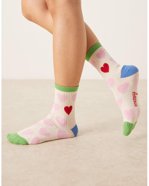 Amore - chaussettes avec cœurs Accessorize en coloris Natural