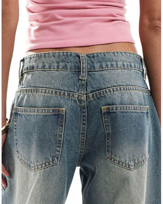 Daisy Street Blue Roomy Low Rise Jeans