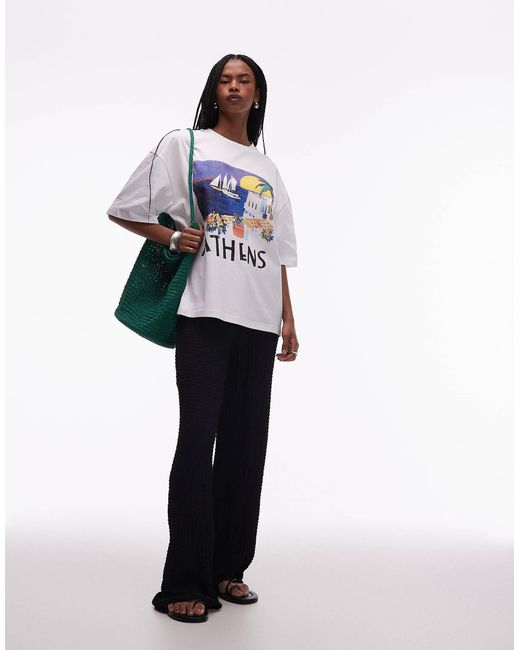 TOPSHOP White – oversize-t-shirt aus jersey