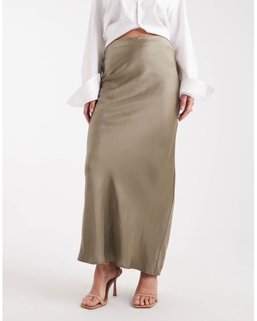 4th & Reckless White Satin Column Maxi Skirt
