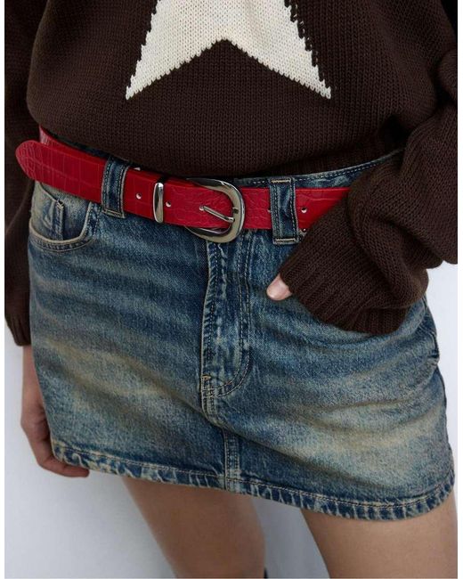 Stradivarius Blue Basic Belt