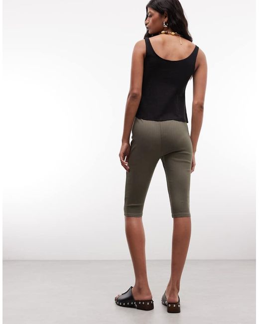Reclaimed Vintage Green Bengaline Capri Trouser