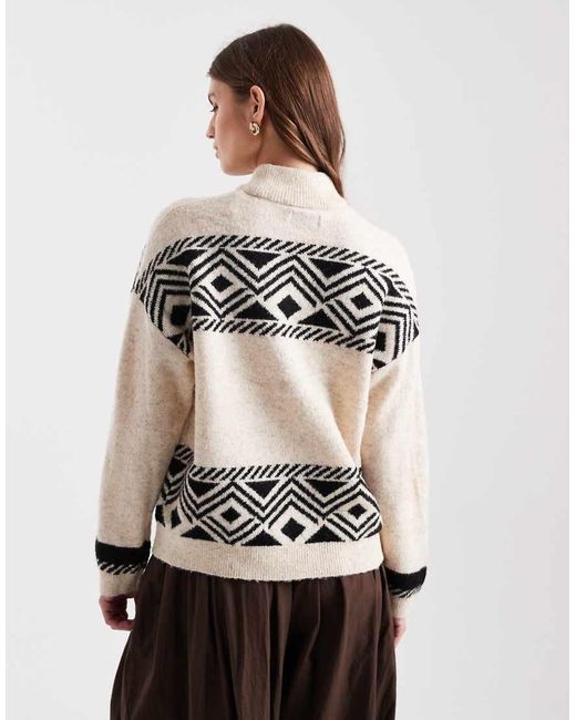 ONLY Multicolor Jacquard Print High Neck Jumper