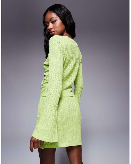 ASOS Green Co-ord Knit Long Sleeve Top With Hardware Detail