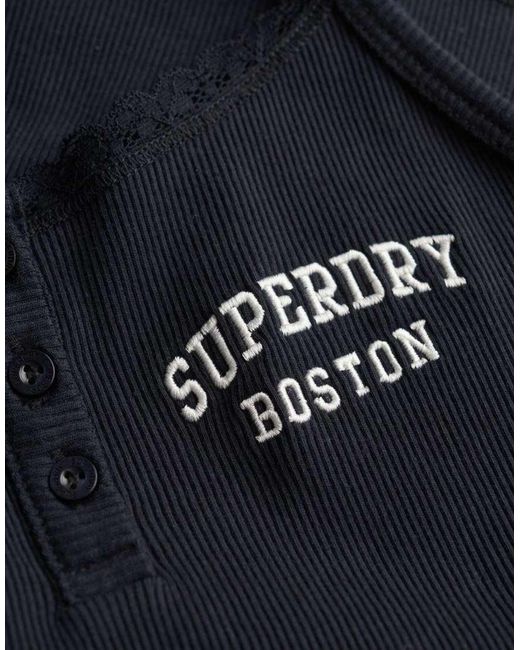Superdry Multicolor Athletic Essentials Embroidered Button Cami Top