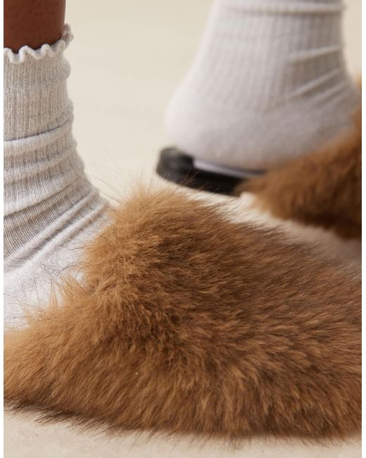 ASOS Natural Mimic Flat Mules
