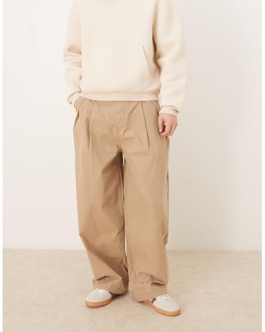 ASOS – weite oversize-chinohose in Natural für Herren