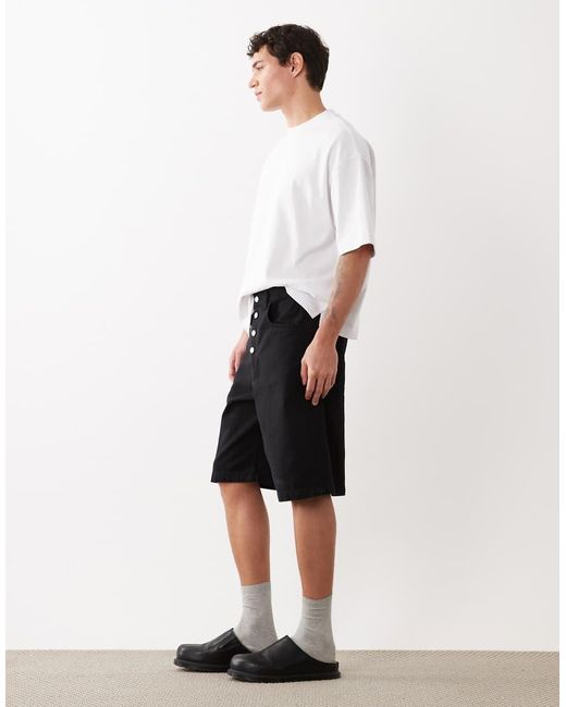 ASOS White Longer Length Jort for men