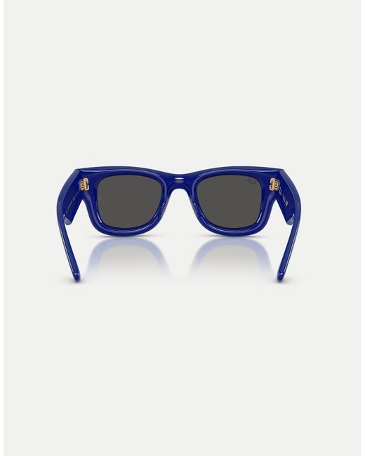Gafas De Sol Azules Cuadradas Gruesas Con Lentes Negras Wayfarer Puffer De Ray-Ban de color Blue