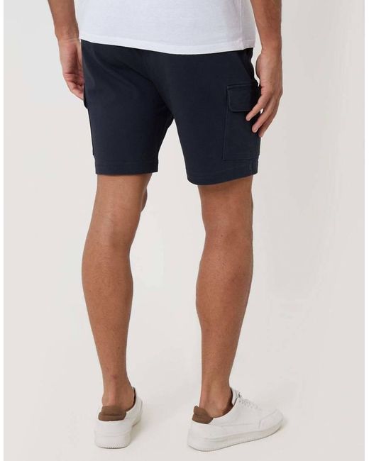 Threadbare Blue Shorter Length Stretch Cargo Shorts for men