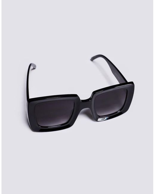Kaiia Black Exclusive Oversized Chunky Square Sunglasses