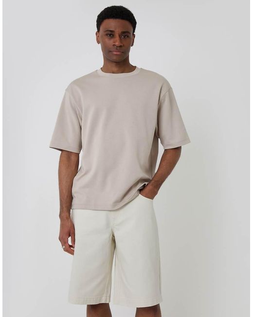 Threadbare Gray Baggy Fit Denim Shorts for men