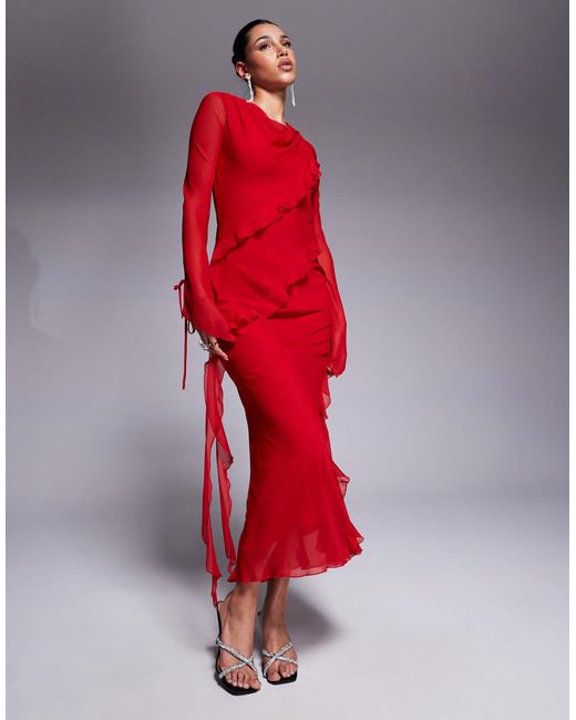 DASKA Red – maxikleid aus chiffon