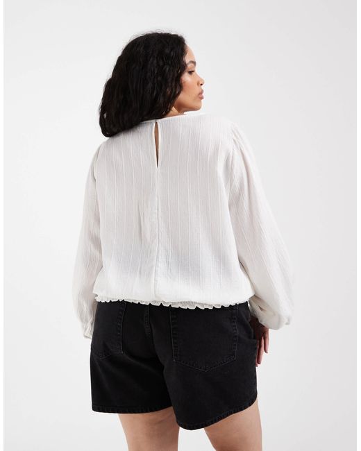 ONLY White Ruffles Details Blouse