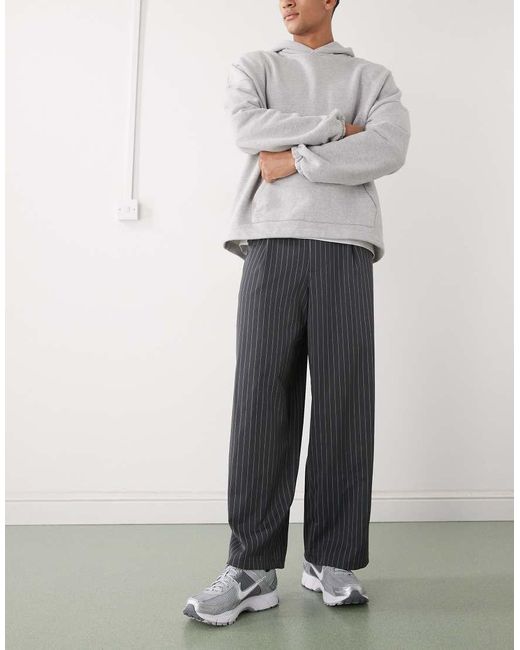 Reclaimed Vintage Gray Wide Leg Tailored Trousers