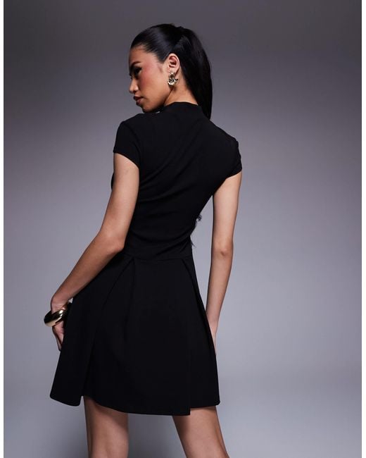 ASOS Blue – hochgeschlossenes minikleid