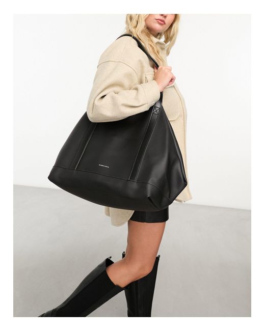 Claudia Canova Black Slouchy Oversized Tote Bag