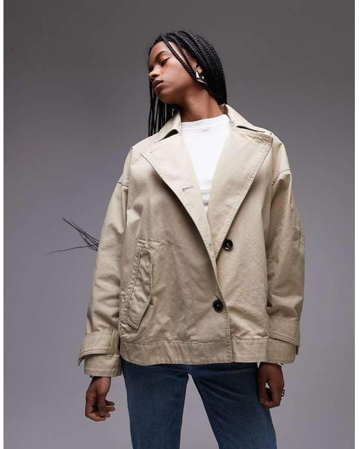 Mango Natural Oversized Boxy Trench Coat