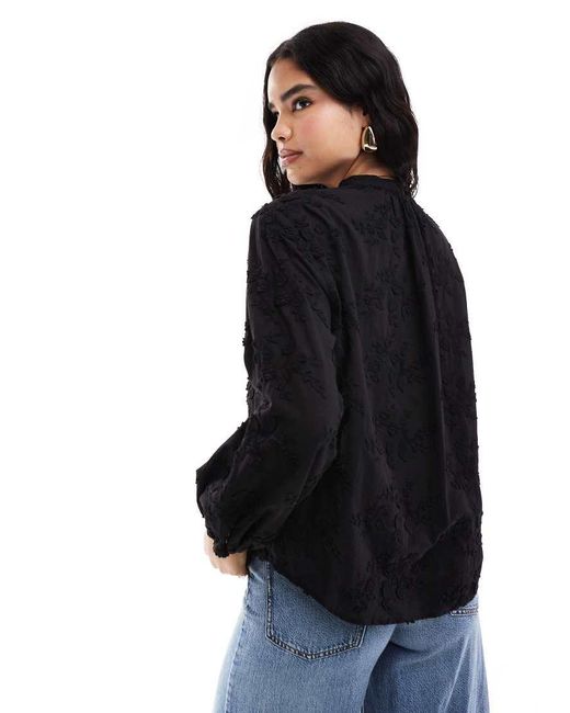 & Other Stories Blouse Met Geborduurde Bloemen in het Black