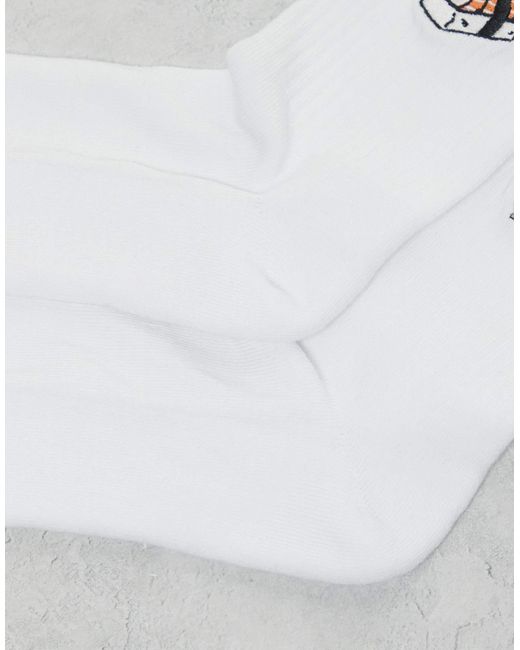 ASOS White 2 Pack Socks With Sushi Embroidery for men