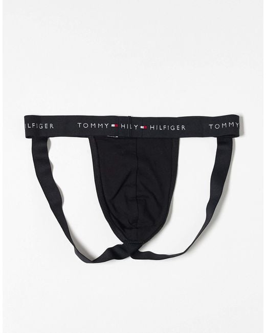 Tommy Hilfiger – signature cotton essentials – 3er-pack basic-jockstraps aus baumwolle in Black für Herren