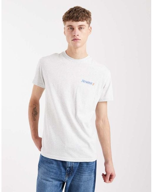 Tommy Hilfiger White Graphic Back Print T-Shirt for men