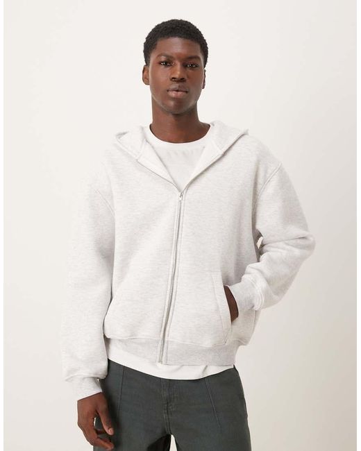 ASOS Natural Oversized Hoodie With Text Back Print for men