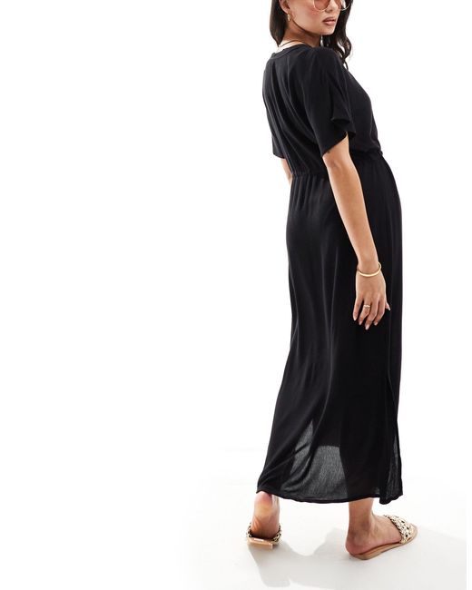 Vero Moda Black Sheer Maxi Kimono Beach Dress