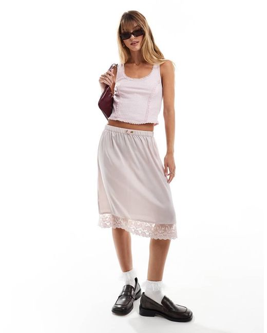 Miss Selfridge White Lace Vest Top