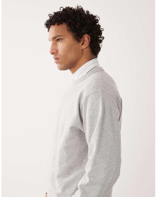 SELECTED Gray 100% Cotton Vintage Look Sweatshirt for men