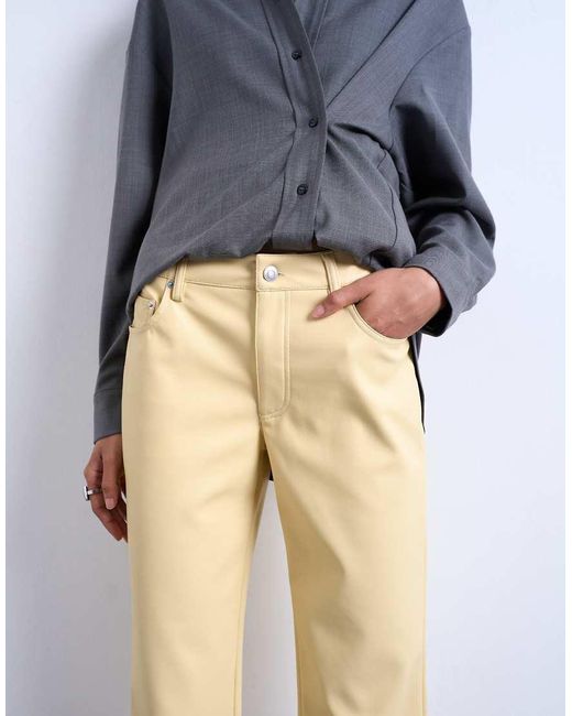 TOPSHOP White Faux Leather Ankle Grazer Trouser